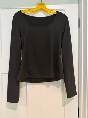 TEMU Women’s Black Long-Sleeve Scoop Neck Top-Size XL
